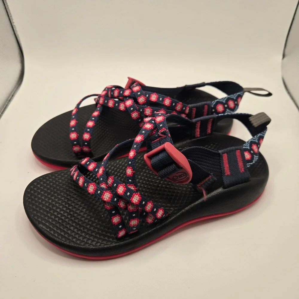 Chaco Z/1 Ecotread Sandals Kids Size 4 Navy Pink Strappy Athletic (S11)